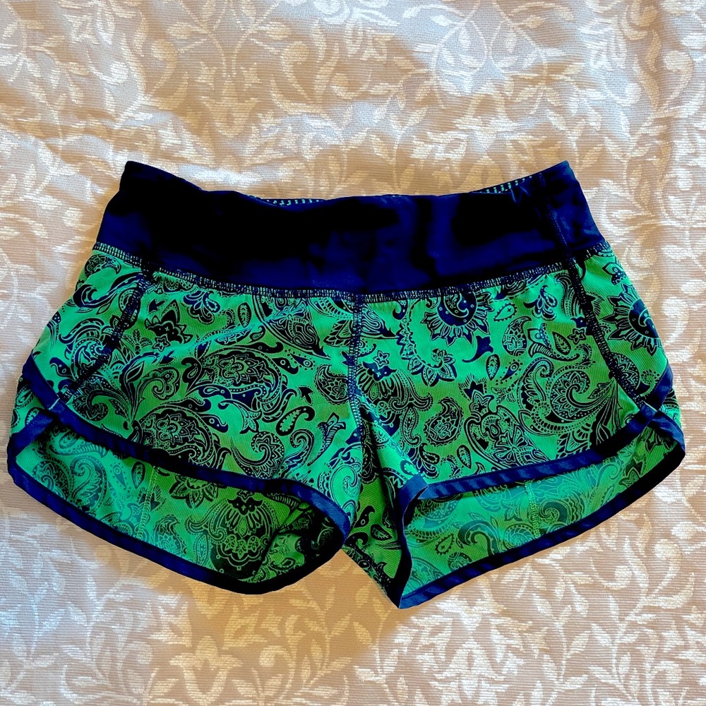 Lululemon 🍋 Women’s Speed Up low-Rise Lined Short 2.5" Size 2 Colour Green/Blue